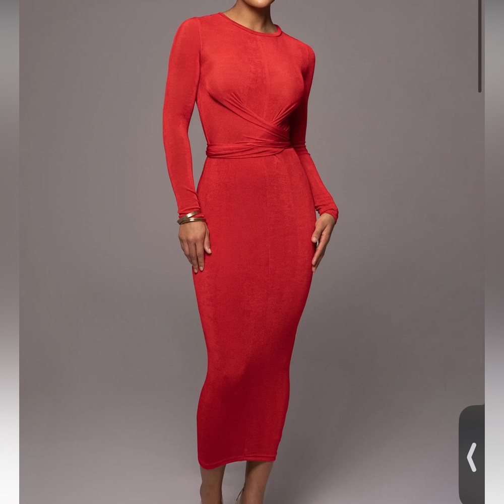 JLUX Label Front Tie midi dress